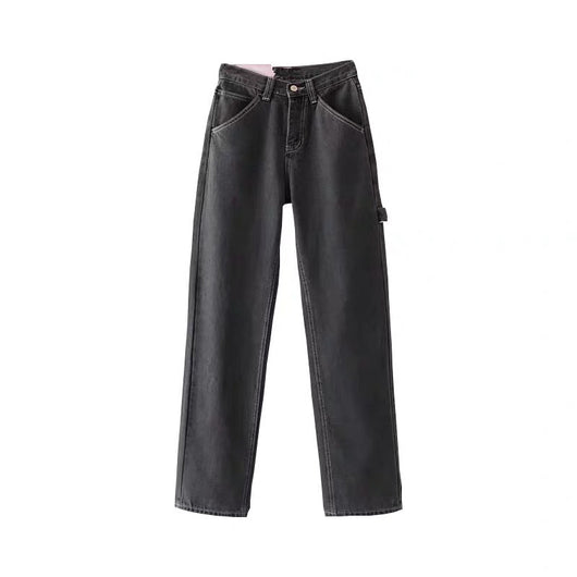 Jeans Casuales de Cintura Alta Holgados para Mujer - Image 5