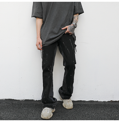 Pantalón Denim Reconstruido con Efecto Salpicado - Image 3