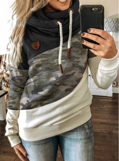 Sudadera Holgada con Capucha y Patchwork - Image 15