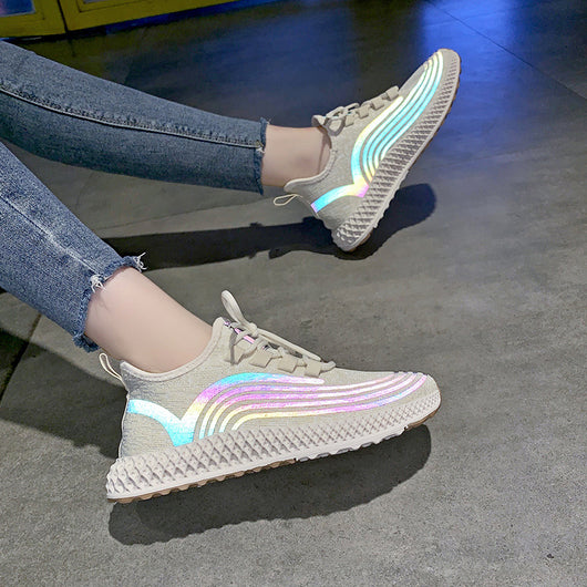 Zapatilla Deportiva Reflectante Tejida para Niña - Image 3