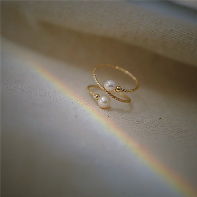 Anillo de Perla de Agua Dulce en Oro 14K Hada Delicada - Image 5