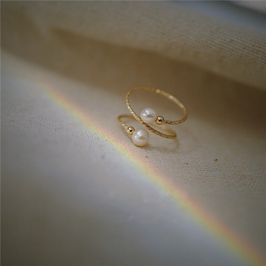 Anillo de Perla de Agua Dulce en Oro 14K Hada Delicada - Image 5