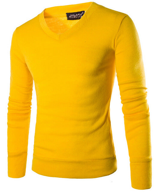 Suéter V-Neck de Felpa de Conejo para Hombre - Diseño Liso Tendencia - Image 10