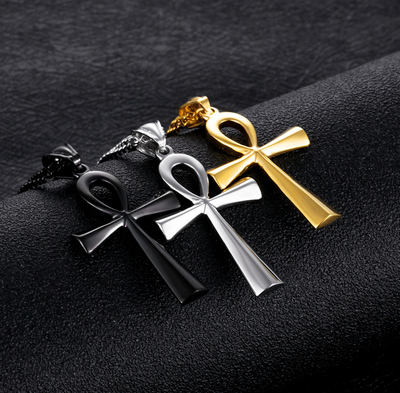 Collar Amuleto Cruz Egipcia Ankh para Hombre en Acero Inoxidable - Image 5