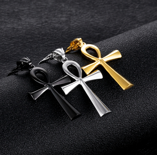 Collar Amuleto Cruz Egipcia Ankh para Hombre en Acero Inoxidable - Image 5