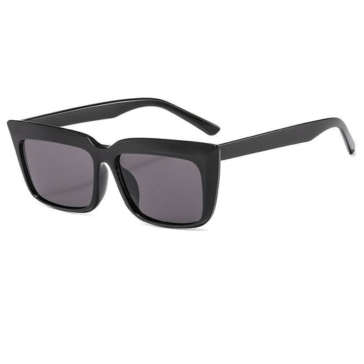 Light blue rectangular sunglasses with dark lenses and thick frames, angled to show the temples and front.