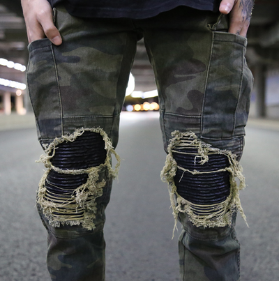 Pantalón de Trabajo Militar Slim con Parches de Cuero - Estilo Vintage Caqui - Image 3