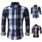 Camisa de Cuadros Clásica con Cuello Puntiagudo - Manga Larga Primavera Otoño
