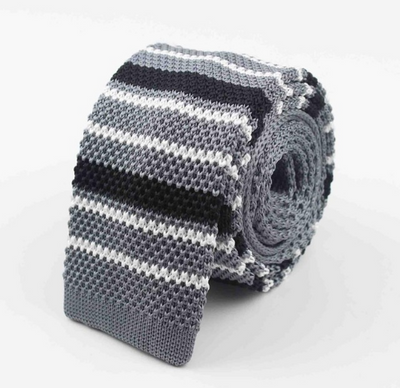 Corbata Tejida Delgada a Rayas para Hombre - Diseño Moderno y Sofisticado - Image 30