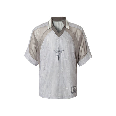 Sudadera Tipo Polo con Costuras Desgastadas para Hombre - Image 10