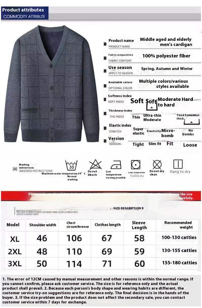 Suéter Oversized de Manga Larga para Papá - Tallas Grandes Primavera Otoño - Image 10