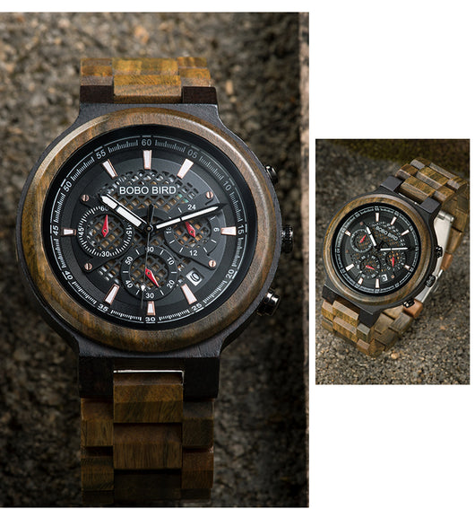 Reloj Multifuncional BOBO BIRD Madera de Sándalo Verde - Image 6