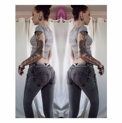 Pantalones Yoga Ajustados con Levantacaderas Peach - Jeans Fitness Mujer