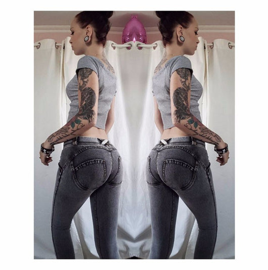Pantalones Yoga Ajustados con Levantacaderas Peach - Jeans Fitness Mujer