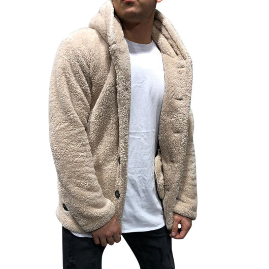 Chaqueta Hoodie Polar Cálida para Hombre - Diseño Liso Versátil - Image 13