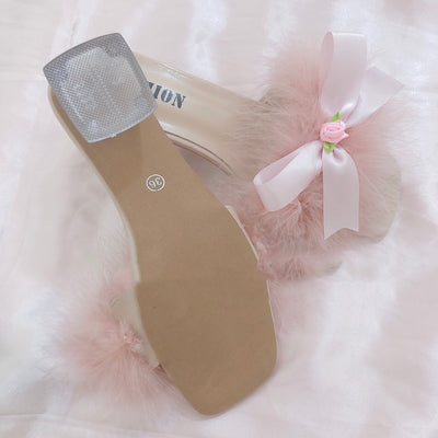 Sandalias Fuzzy Chunky con Moño Adorable - Image 10