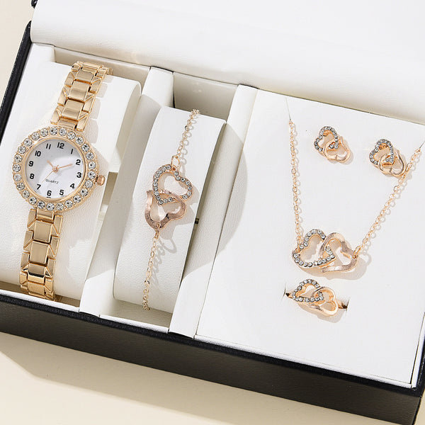 Reloj de Cuarzo con Cristales de Diamante - Diseño Versátil para Mujer
