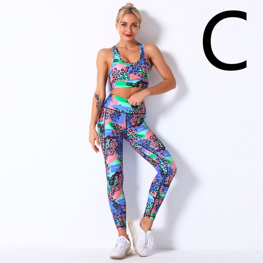 Conjunto Deportivo Sujetador Yoga Antiimpacto con Estampado Digital - Image 6