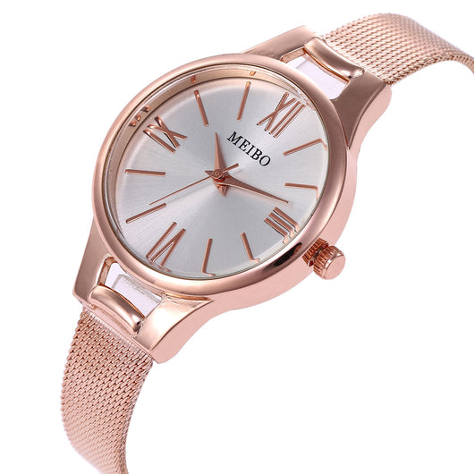 Reloj Pulsera Mujer Malla Acero Inoxidable Dorado Rosa con Cierre Magnético - Image 4