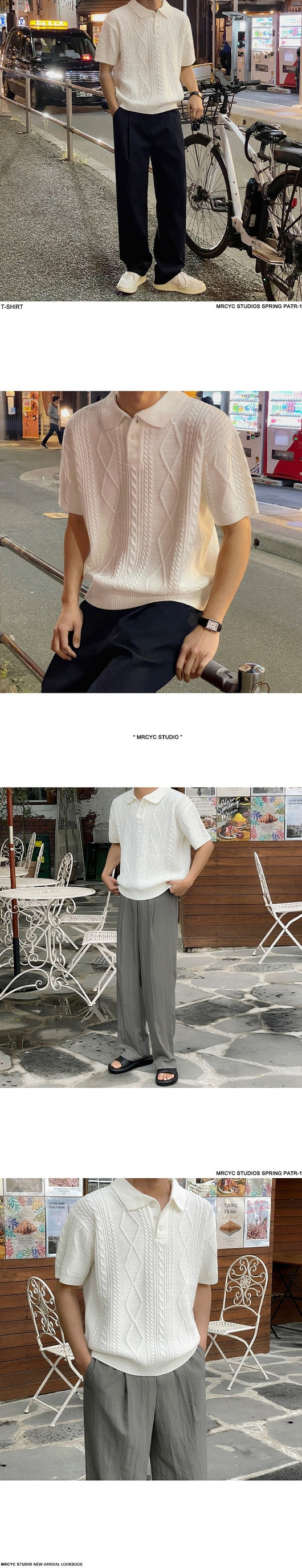 Suéter T-Shirt Hombre Cuello Solapa Verano Oversize - Image 8