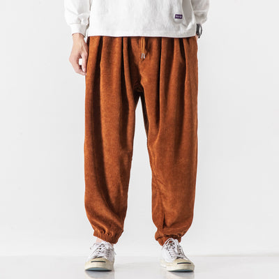 Pantalones Harem de Pana Suelta Talla Grande para Hombre - Image 9