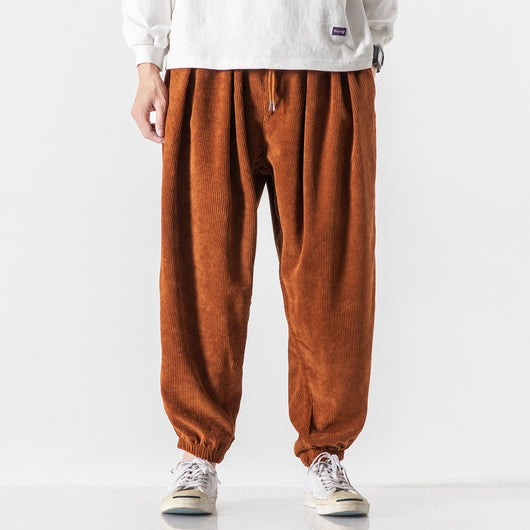 Pantalones Harem de Pana Suelta Talla Grande para Hombre - Image 9