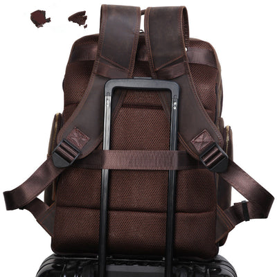 Mochila de Viaje Ejecutiva de Cuero 17 Pulgadas - Gran Capacidad - Image 4