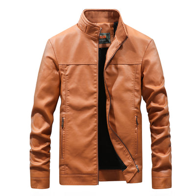 Chaqueta de Cuero para Hombre Talla Grande con Cuello de Pie - Image 10