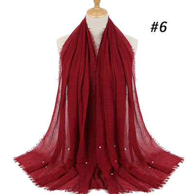 Pañuelo de Algodón y Lino Arrugado Monocromático - Image 47