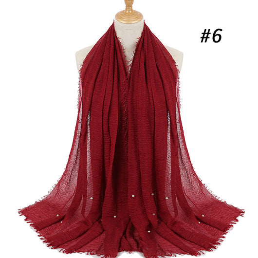 Pañuelo de Algodón y Lino Arrugado Monocromático - Image 47