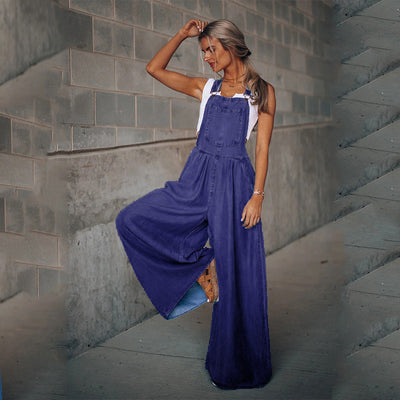 Jumpsuit Ancho de Pierna para Mujer - Comodidad Vacacional de Verano - Image 5