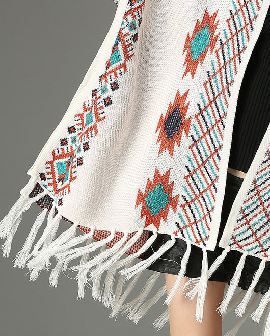 Rebozo Bohemio Jacquard con Flecos - Image 3