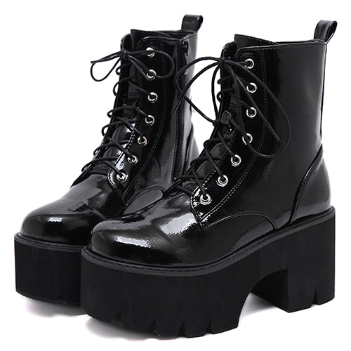 Botas de Tacón Alto con Cordones