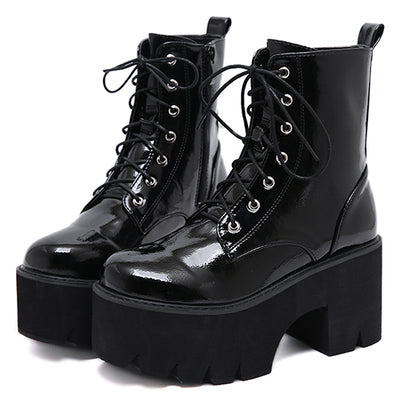 Botas de Tacón Alto con Cordones