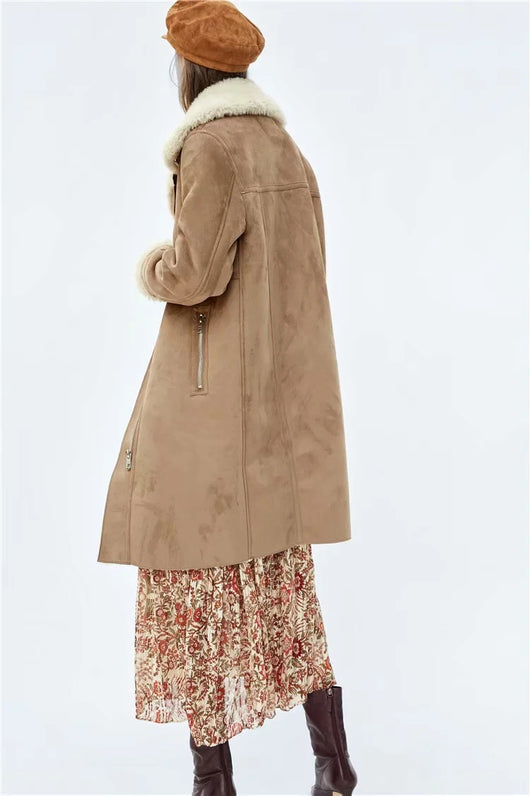 Abrigo Largo de Algodón Casual Estilo Europeo para Mujer - Image 2