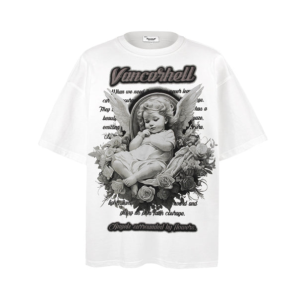Playera Estampada de Manga Corta Little Angel para Hombre
