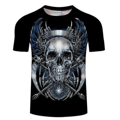 Playera de Cuello Redondo Manga Corta con Impresión Digital 3D