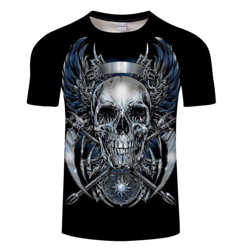 Playera de Cuello Redondo Manga Corta con Impresión Digital 3D