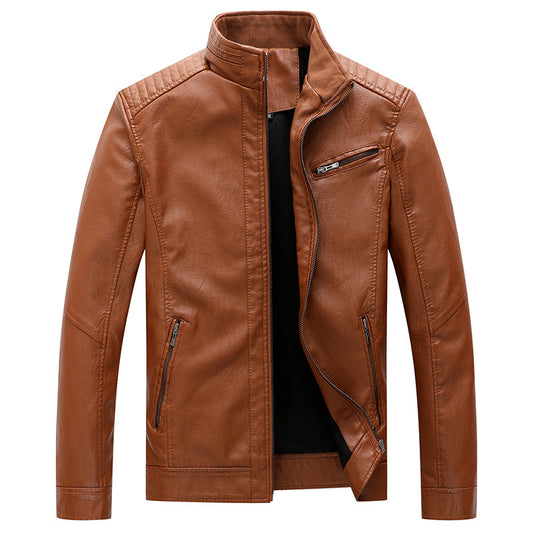 Chaqueta de Cuero para Hombre con Forro de Terciopelo
