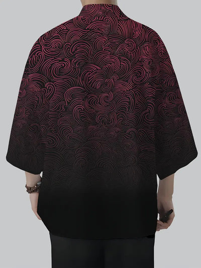 Cardigan Suelto Estampado 3D Versátil para Hombre - Image 12