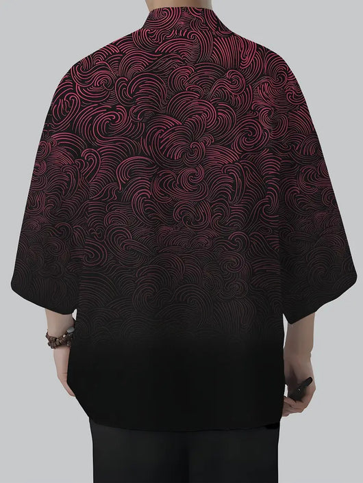 Cardigan Suelto Estampado 3D Versátil para Hombre - Image 12