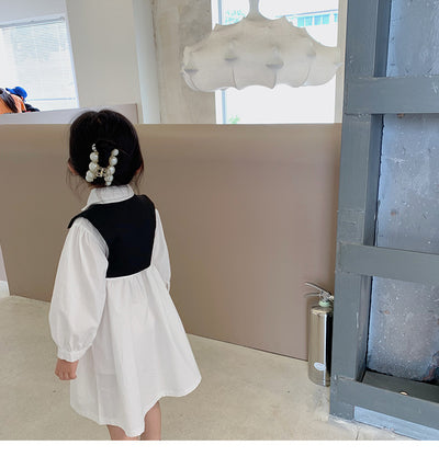 Vestido Princesa Estilo Vaquero Falso Dos Piezas para Niñas - Image 4