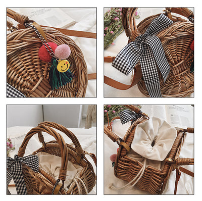 Bolso Bandolera de Mimbre Tejido - Elegancia Artesanal en un Solo Hombro - Image 4