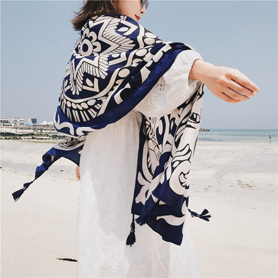 Pareo Bohemio Oversized con Protección Solar - Estilo Étnico - Image 7