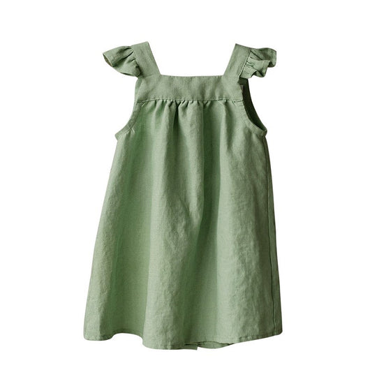 Vestido Lino Niña Verano Suelto con Tirantes - Image 2