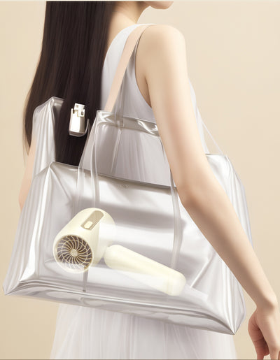Beige 1200W hair dryer with a minimalist design, featuring a 360-degree rotating air collector nozzle and a US 110V plug. - Image 20