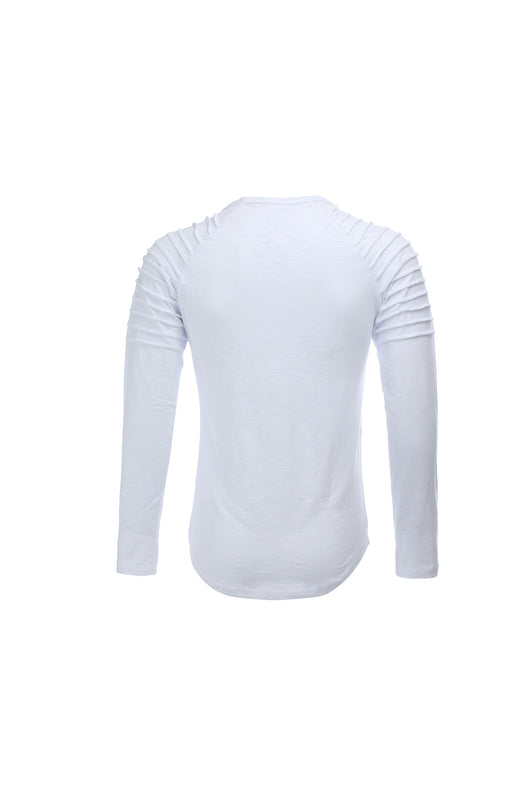 Camiseta Manga Larga Cuello Redondo Color Sólido - Image 8