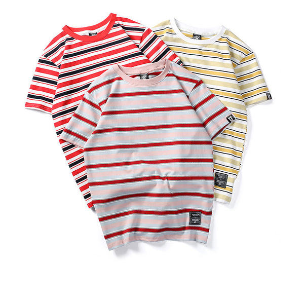 Playera de Rayas Contrastantes Manga Corta