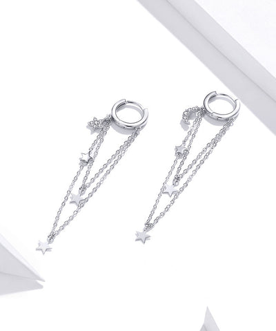 Aretes de Plata Esterlina 925 con Estrella, Luna y Borla - Image 7