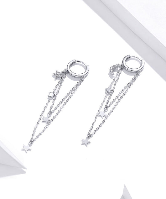 Aretes de Plata Esterlina 925 con Estrella, Luna y Borla - Image 7